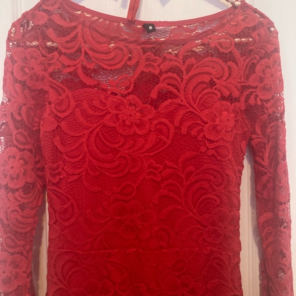 H&M Embroidered Red Dress - Picture 5 of 9
